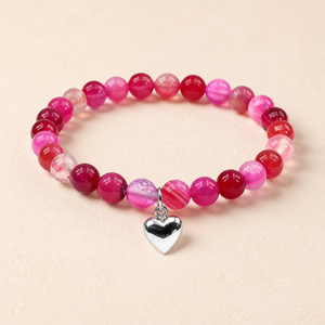 "Hartsherstel" – Roze Agaat Armband