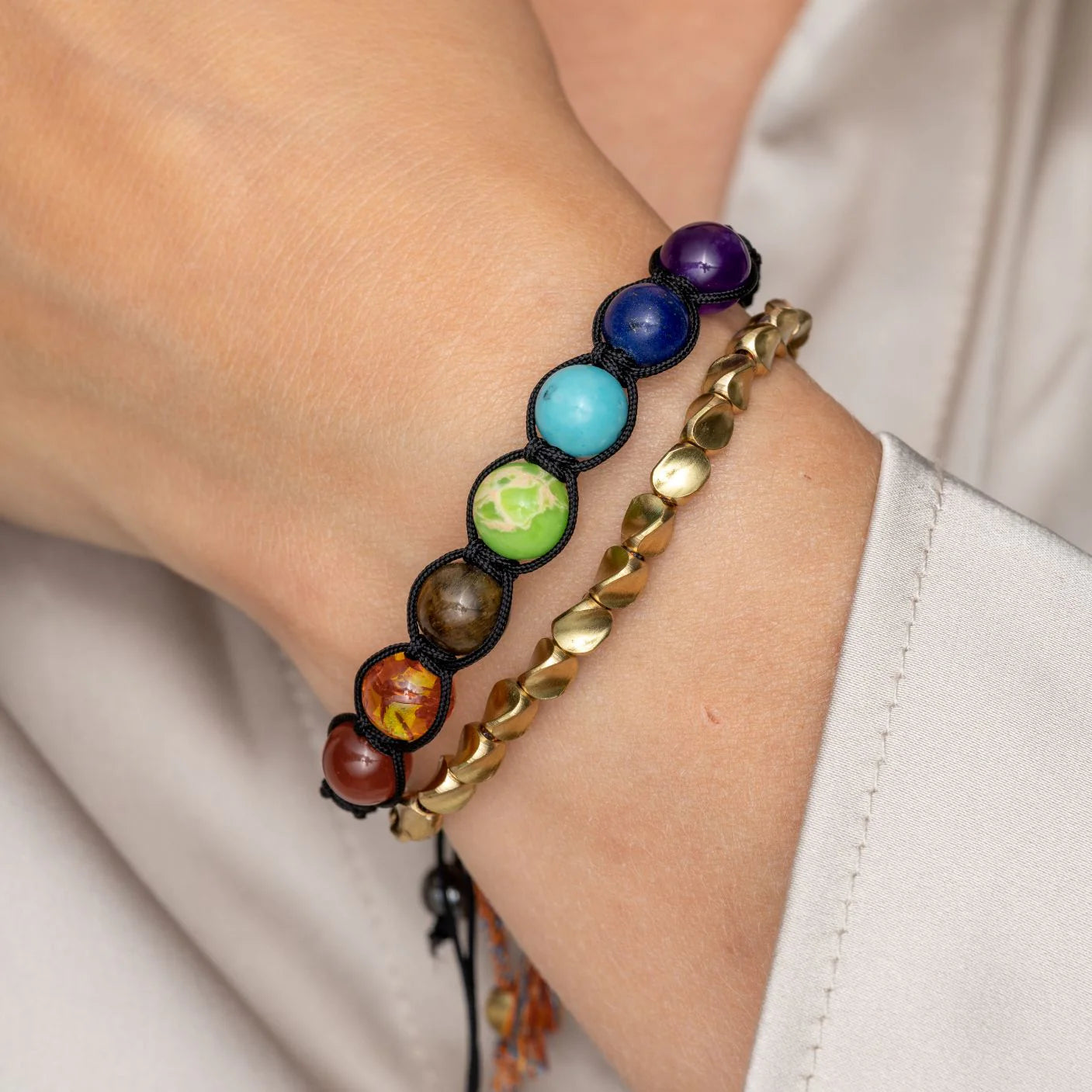 Geluksarmband - Goudkleurige Tibetaanse Armband