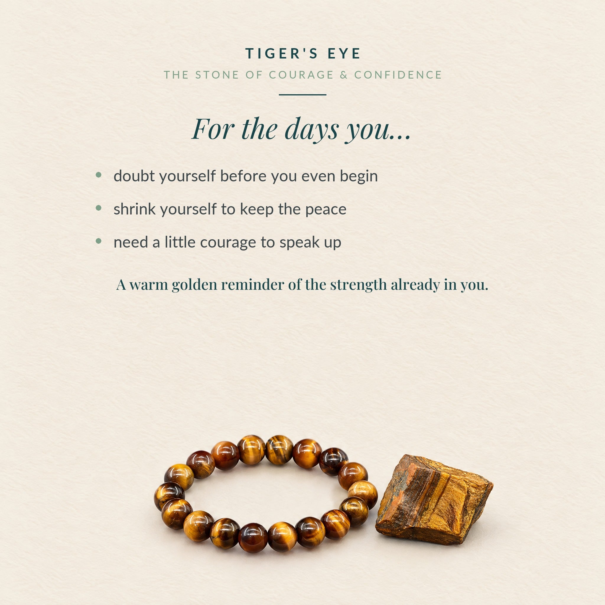 What tiger's eye is for, with three everyday moments it supports